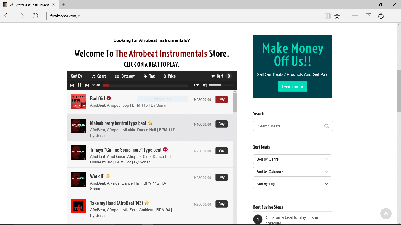 The Afrobeat Instrumental Store BODY SCREEN - The Afrobeat Instrumental Store